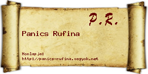 Panics Rufina névjegykártya